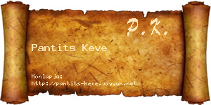 Pantits Keve névjegykártya